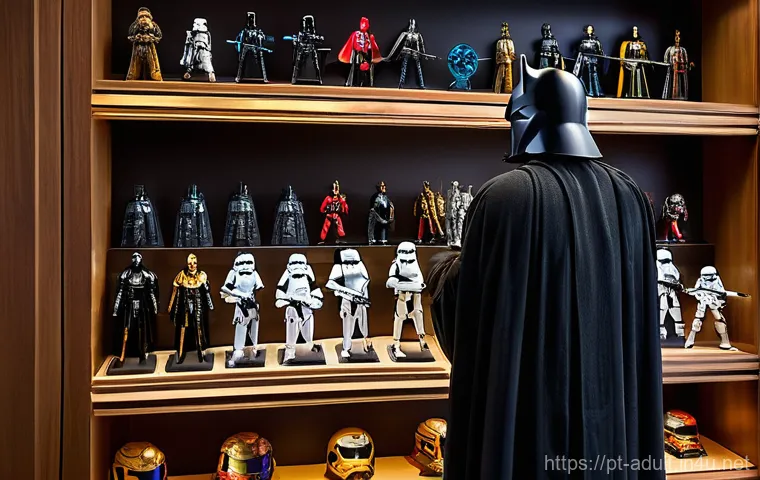 어른용 완구 인기 캐릭터 분석 - A vibrant scene at a Portuguese collectors' fair ("Feira de Colecionismo"), bustling with diverse ad...